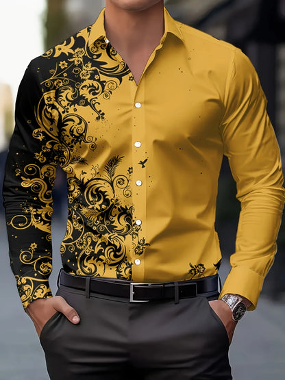 Men’s Casual Long Sleeve Button‑Up