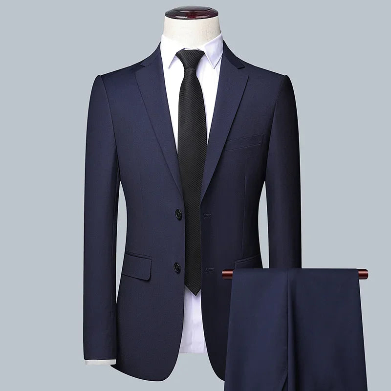 Men's (suit + Vest + Trousers) Solid Color Business Suit 3/2 Business Suit