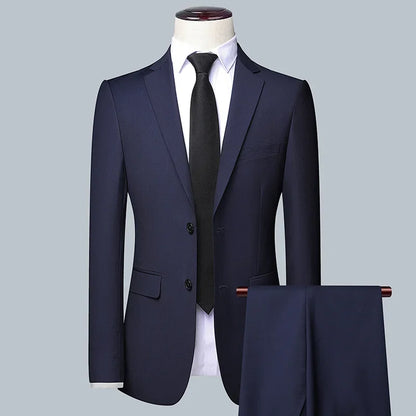 Men's (suit + Vest + Trousers) Solid Color Business Suit 3/2 Business Suit