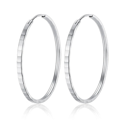 925 Sterling Silver Square Cutting Earrings For Women 3/4/5/6 CM Big Earrings