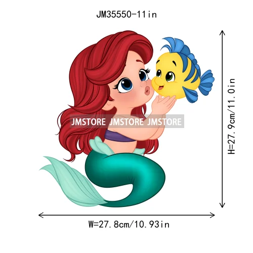 Love Cute Cartoon Little Baby Princess Girls Character Iron on DTF Transfers Washable Stickers Ready to Press for Clothes Bags