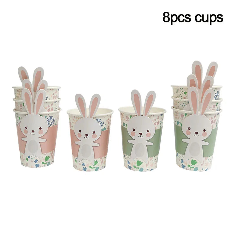 Happy Easter Party Supplies – Bunny, Carrot & Egg Paper Plates for Kids’ 1st, 2nd & 3rd Birthday Decorations