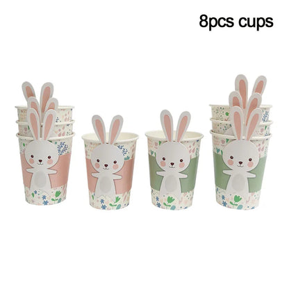 Happy Easter Party Supplies – Bunny, Carrot & Egg Paper Plates for Kids’ 1st, 2nd & 3rd Birthday Decorations