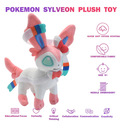 20 cm Pokémon Plush Dolls, featuring fan‑favorite characters like Pikachu, Charmander, Squirtle, Bulbasaur, Jigglypuff, Eevee, Snorlax, and Lapras.n Umbreon Vaporeon Sylveon d