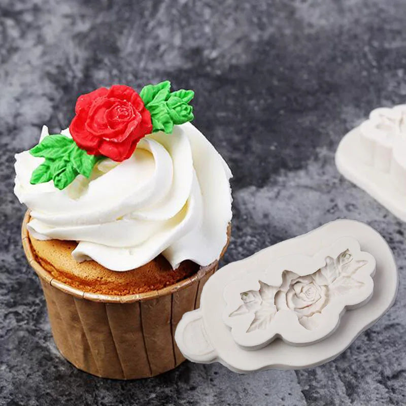 DIY Various flower bouquet Silicone Molds Gum Paste Chocolate Fondant Sugarcraft Cake Border Decorating Tools