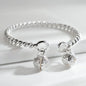 Trendy 925 Sterling Silver Bangles Bracelet Charms