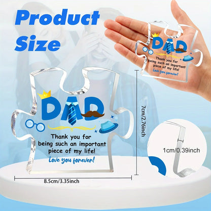 1pc,Dad Gifts for Dad Acrylic Puzzle Plaque with Sayings, Gifts for Dad from Daughter Son, Dad Thank You Gifts