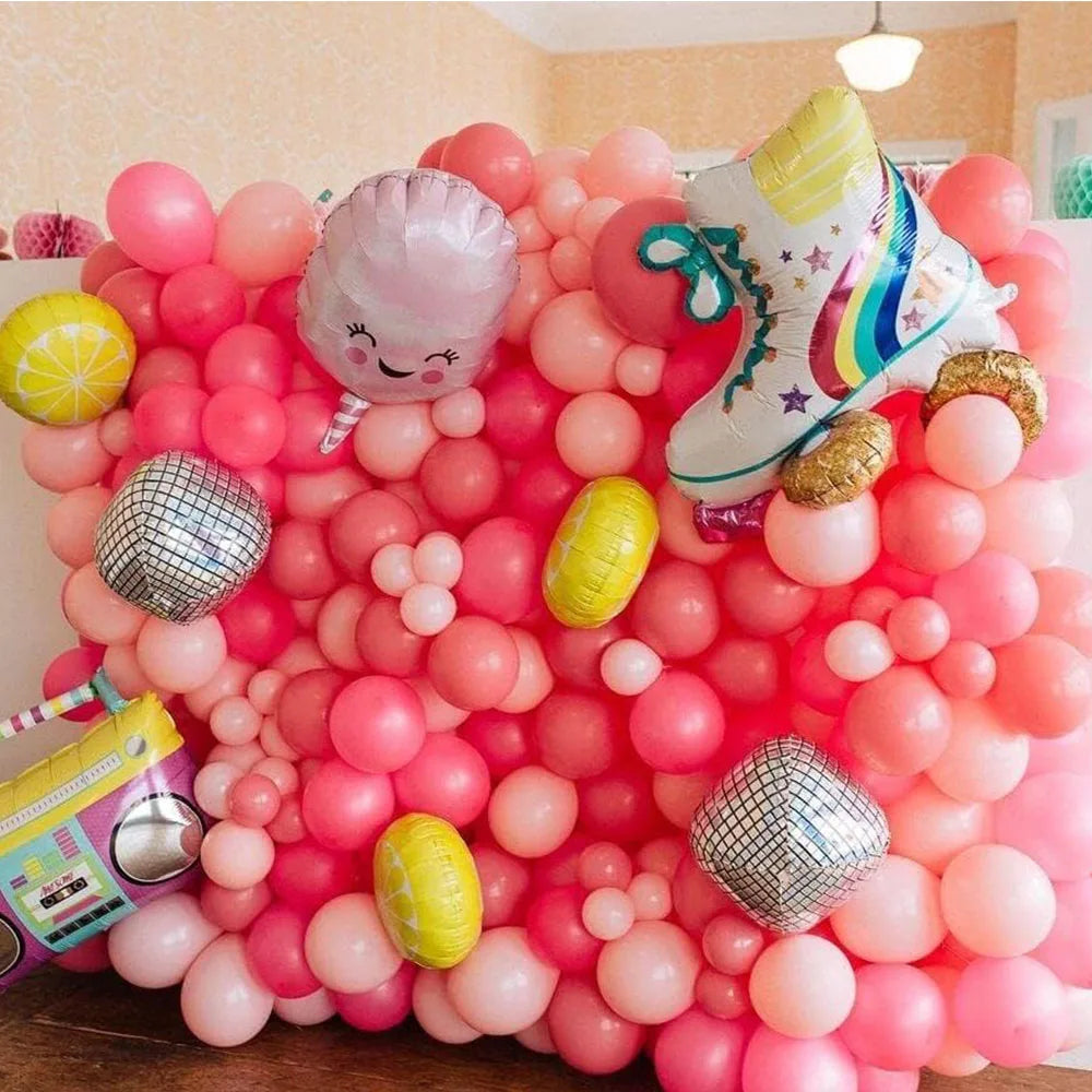 1/6Pcs Roller Skate Boom Box Balloons Disco Balloons for Back to the 90s Retro Hip Hop Themed Birthday Wedding Anniversary Decor