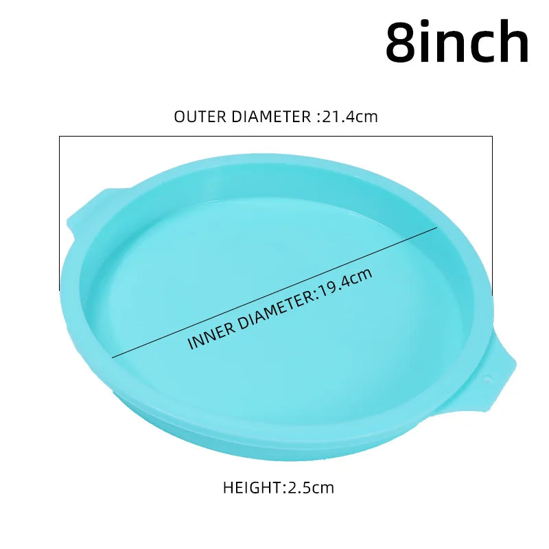 Round Silicone Cake Pan – 4/6/8in Non‑Stick Layer Mold for Baking