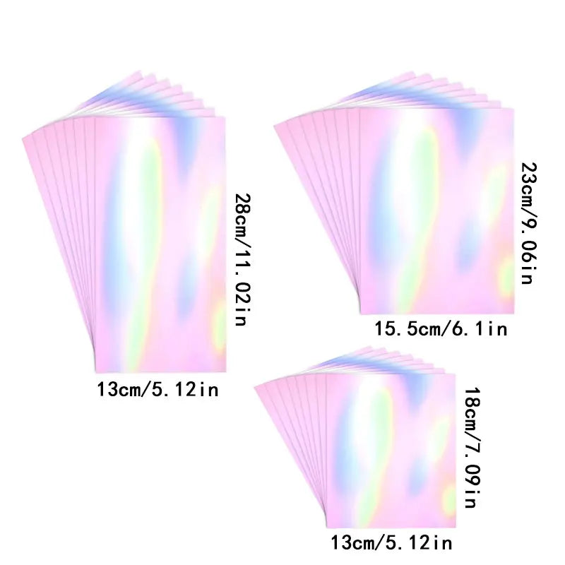 15/30/60pcs rainbow colored cellophane gift bag with tie, holographic cellophane gift bag for candy biscuits birthday gift