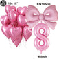 Giant Black Pink Bow Balloon Coquette Birthday Party Decorations Bowknot Balloon for Girls Baby Shower Bridal Wedding Supplies