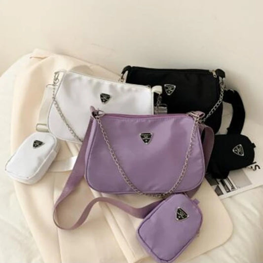 Woman's Causal Handbag Crossbody Shoulder Handbags 2in1 Sling Bag Set