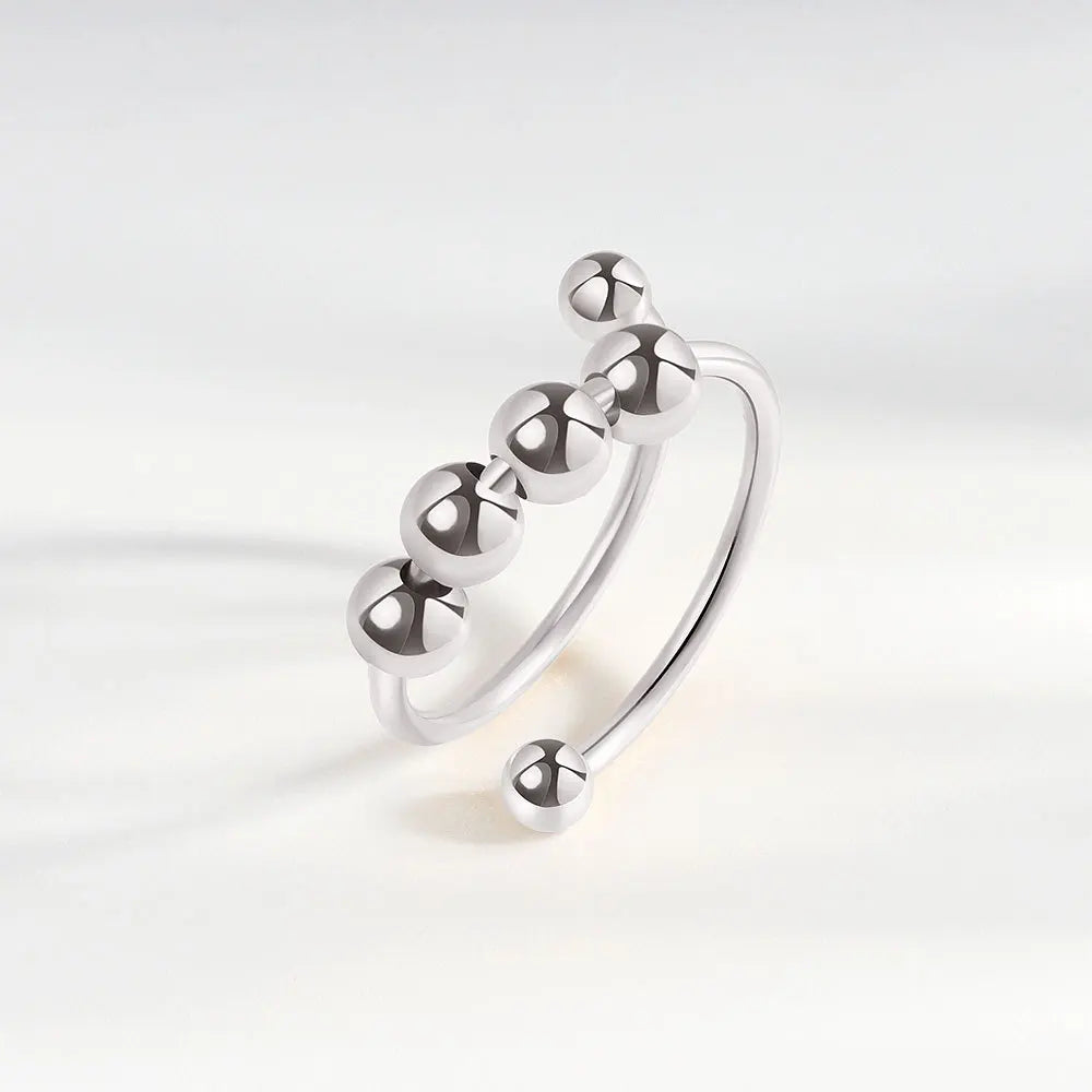 Fidget Spinner Ring Anxiety for Women Multiple Crystal Flower Eye Butterfly Animal Ring Rotate Anti Stress Wedding Jewerly