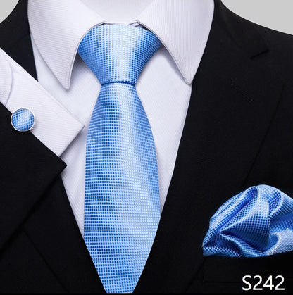 Necktie Pocket Squares Cufflink Set