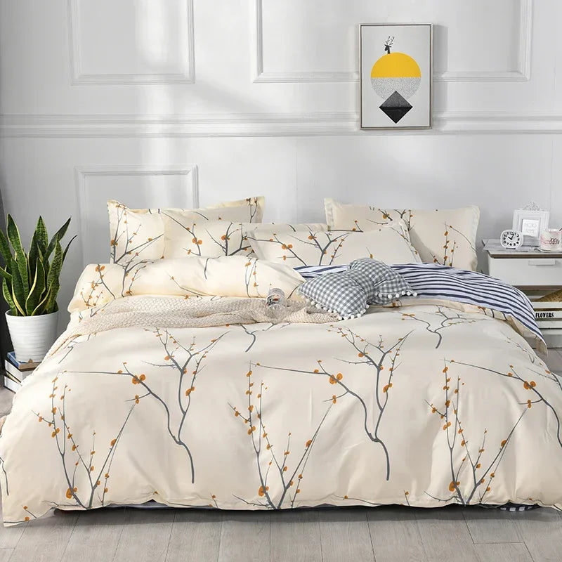 2/3piece Cartoon Animal Starry Sky Print Bedding Set, A Duvet Cover and A Pair of Pillowcases (no Padding), Suitable for Bedroom