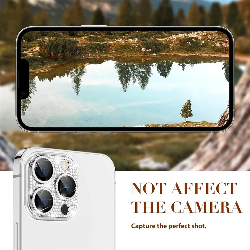 Bling Diamond Camera Lens Protector for iPhone – Glitter Metal Case for iPhone 11/12/13/14/15/16 & Pro Max Models