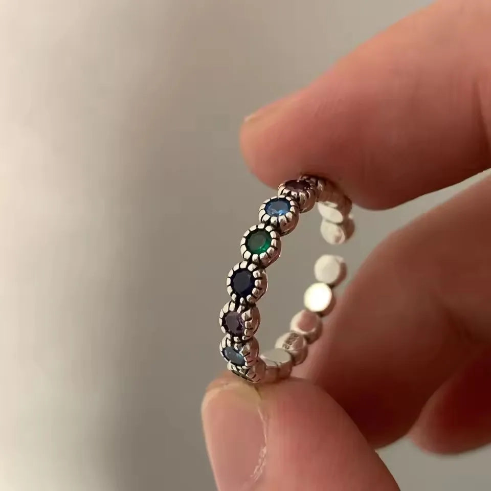925 Sterling Silver Rings For Women Men Fine Jewelry Finger Adjustable Open Vintage Chain Ring