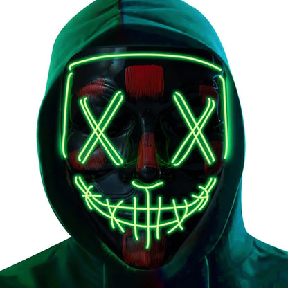 Poptrend LED Light‑Up Halloween Mask – Scary Cosplay Masquerade Mask for Festivals, Parties & Carnival Gifts