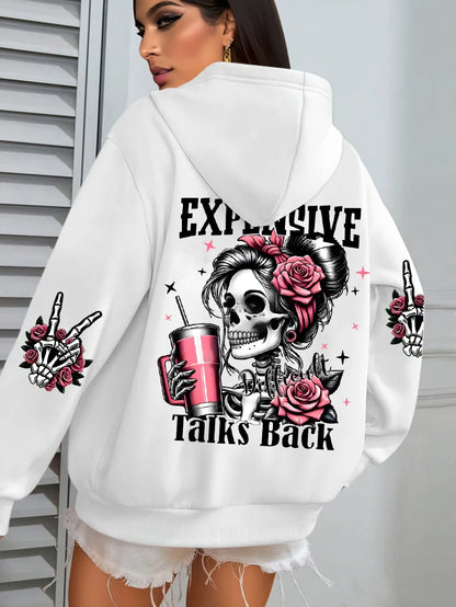 Women's Loose Multicolor Pullovers Fleece Pocket Hoody
