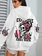 Women's Loose Multicolor Pullovers Fleece Pocket Hoody