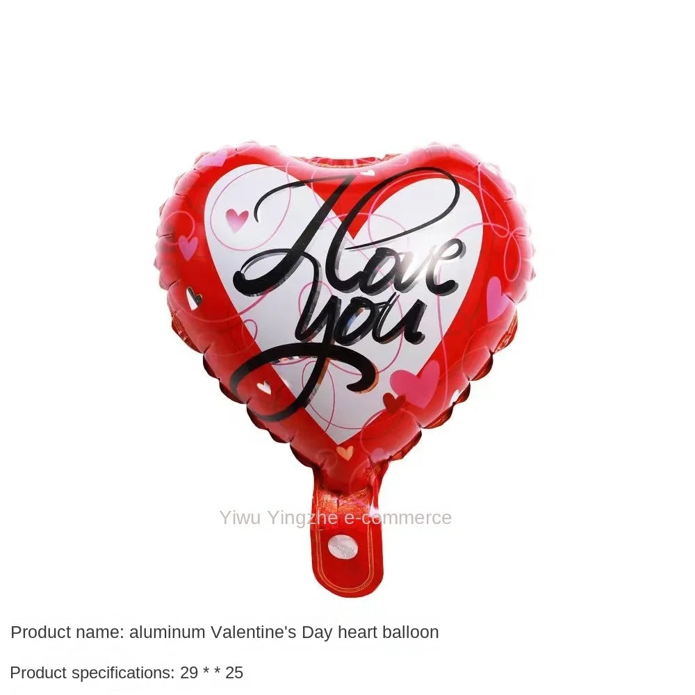 New 10 Inch Round Love Shape English Aluminum Film Balloon New Year's Birthday Valentine's Day Party Wedding Room Decoration