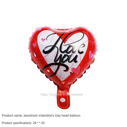 New 10 Inch Round Love Shape English Aluminum Film Balloon New Year's Birthday Valentine's Day Party Wedding Room Decoration
