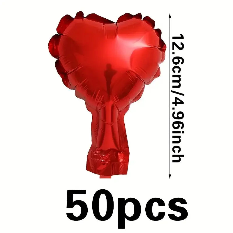 50pcs 5inch red heart balloons for Valentine's Day, birthdays, anniversaries, weddings, parties, decorations, balloons