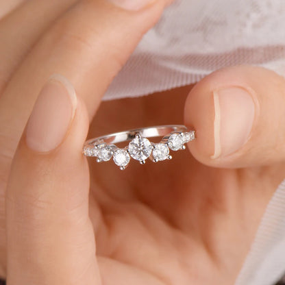 925 Ring Cluster Moissanite Sterling Silver Wedding Engagement Finger Rings Fashion Band for Women Fine Jewelry 925