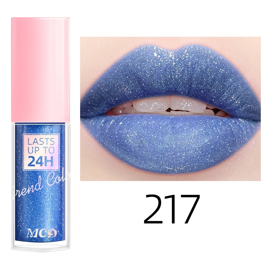 Glitter Lip Glaze Long Lasting Waterproof Liquid Lip Gloss Lipstick Makeup 18 Colors