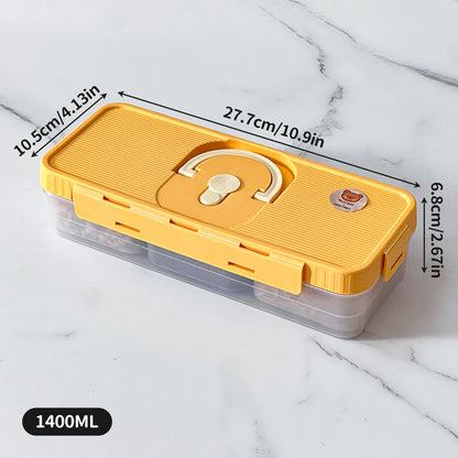 Plastic Divided Meat Food Storage Box Large Capacity Refrigerator Frozen Fresh-keeping Box Kitchen Sealed Storage Container