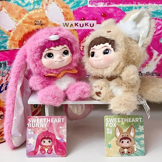 T HOT NEW Trendy Play Blind Box Plush Pendant Wakuku Fox Rabbit Mischief Diary Series Girl Gift Cute Ornament Mystery Box