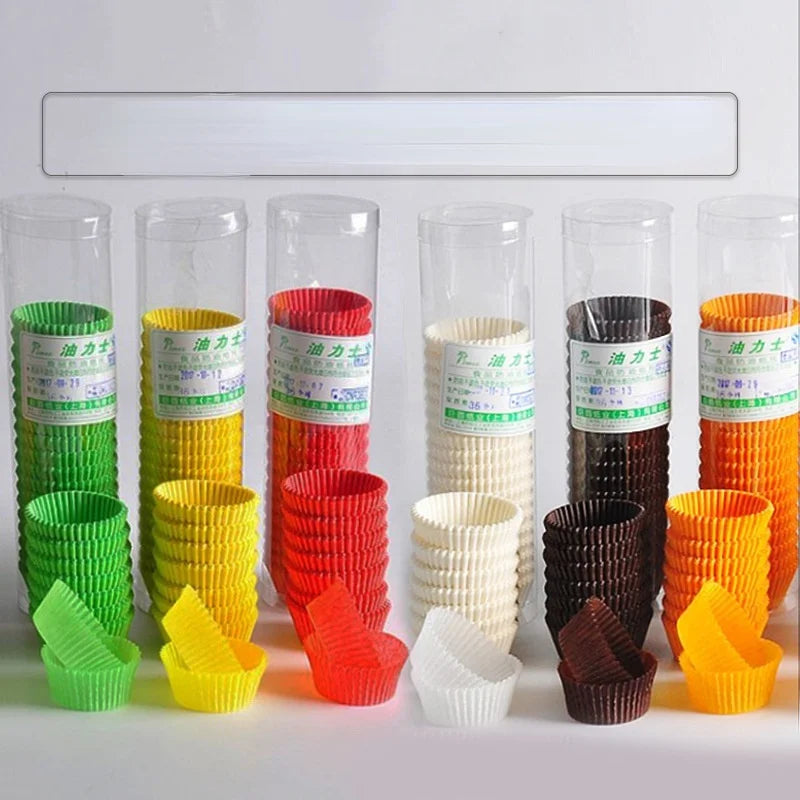 1000Pcs Mini Size Chocalate Paper Liners Baking Muffin Cake  Cups  Forms Cupcake Cases Solid Color Party Tray  Mold