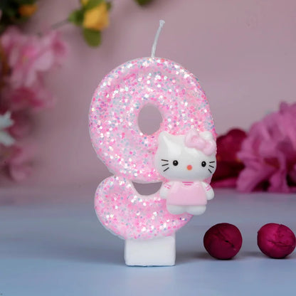 Sanrio Cute Hello Kitty Fun Digital Candles Creative Kawaii  Cartoon Pattern Party Decoration Supplies Birthday Cake Accessories