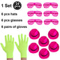 UV Neon Glow Party Hats – Blacklight Fluorescent Plastic Hats for Kids & Adults