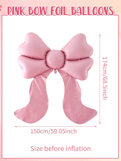 Pink Bow Balloon Decoration for Birthday, Valentine’s Day & Princess Party Décor