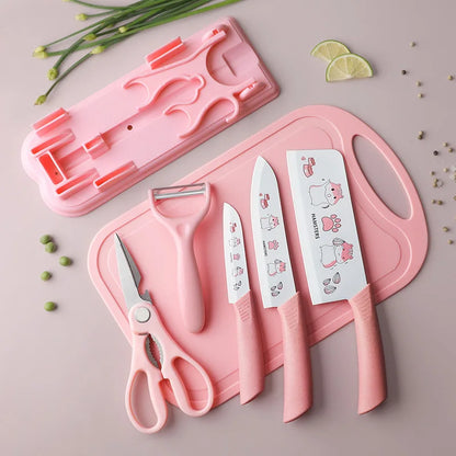 Knife set vegetable knife chopping board 2 in 1 sharp full set of kitchen utensils household chopping vegetables and meat knife