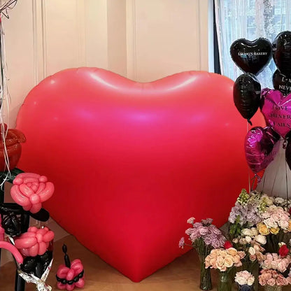 Heart-shaped Balloons 63inch Giant Foil Balloon Bright Pink Red Romantic Wedding Night Valentine's Day Anniversary Party Decor