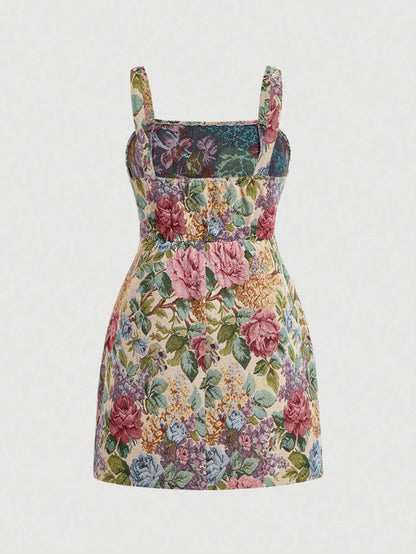 Romantic Floral Embroidery Large Size Dress Courtly Classical Style Women's Fashion Elegant Gown