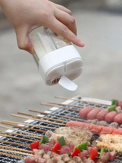 4 In 1 Spice Salt Pepper Transparent Seasoning Shakers jar Gadget with Cover