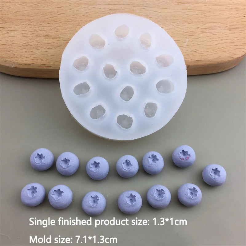 Simulation Fruit Candle Silicone Mold 3D Blueberry Raspberry Shaped Fondant Mould DIY Chocolate Baking Mold Cake Decorating Tool