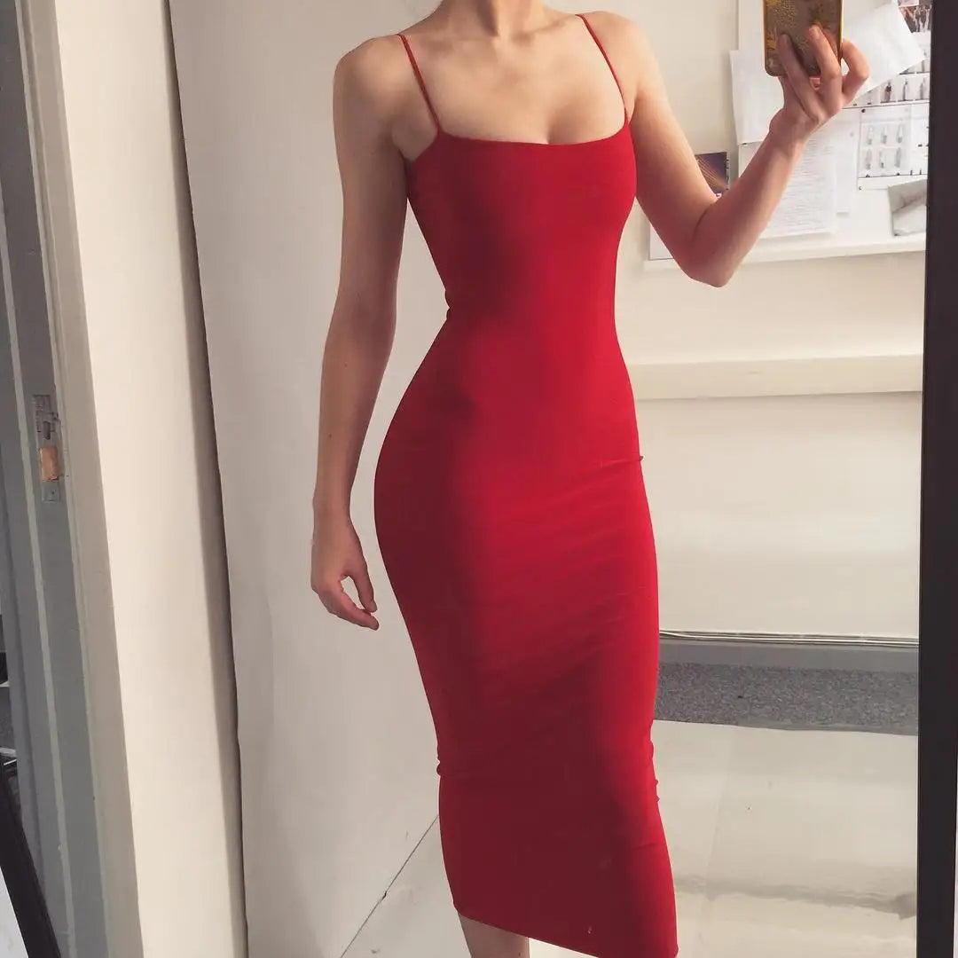 Women's  Long Sling  Sexy Suspender Dress