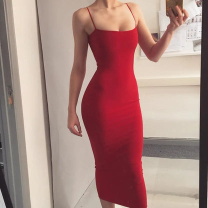 Women's  Long Sling  Sexy Suspender Dress