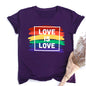 Love Is Love Print Women's T-shirt Pride Rainbow Print