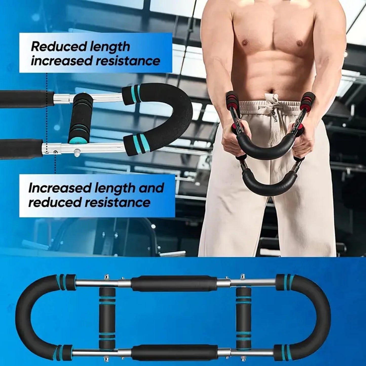 u shape Hand Gripper Strengths Twister Arm Trainer Power Twister Bar Fitness Equipment for Men and Women Home Workout