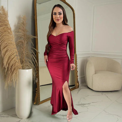 Birthday long evening fall party woman's dresses