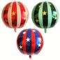 3/6PCS 22inch Striped Star Foil Balloon Home Decoration Balloons KTV Mall School Wedding Christmas Decoration Balloons DIY Gifts