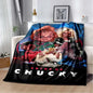 3D Horror Movie Character Chucky Saw Cartoon Area Blanket Fashion Soft Cozy Living room Bedroom Sofa Bed Travel Blanket