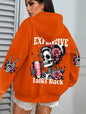 Women's Loose Multicolor Pullovers Fleece Pocket Hoody