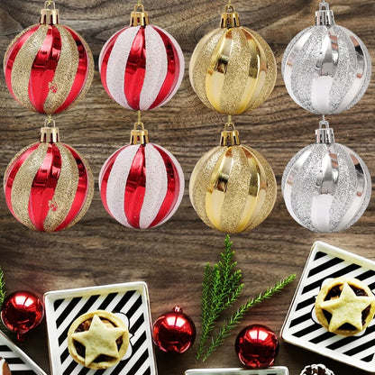 Gold Silver Red Shiny Christmas Balls Xmas Tree Hanging 6cm Large Ball Pendant New Year Gifts Christmas Home Party Decorations