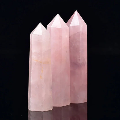 Natural Stone and Crystals Point Wand Rose Quartz Amethyst Home Decoration Mineral Stones Crafts